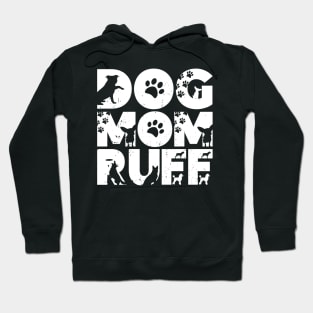 dog mum ruff funny , dog lover vintage valentines funny dog Hoodie